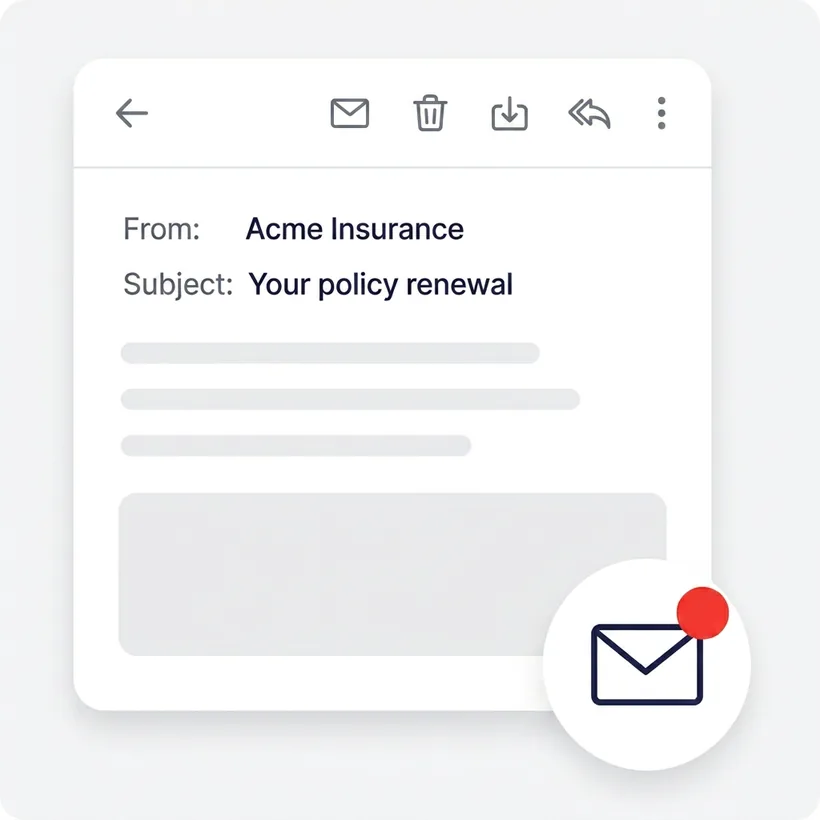 The renewal email Sarah received